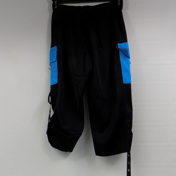 Unbranded Punk Black Cargo Pocketed Shorts With Side Straps Size Large Childrens - Picture 3 of 8